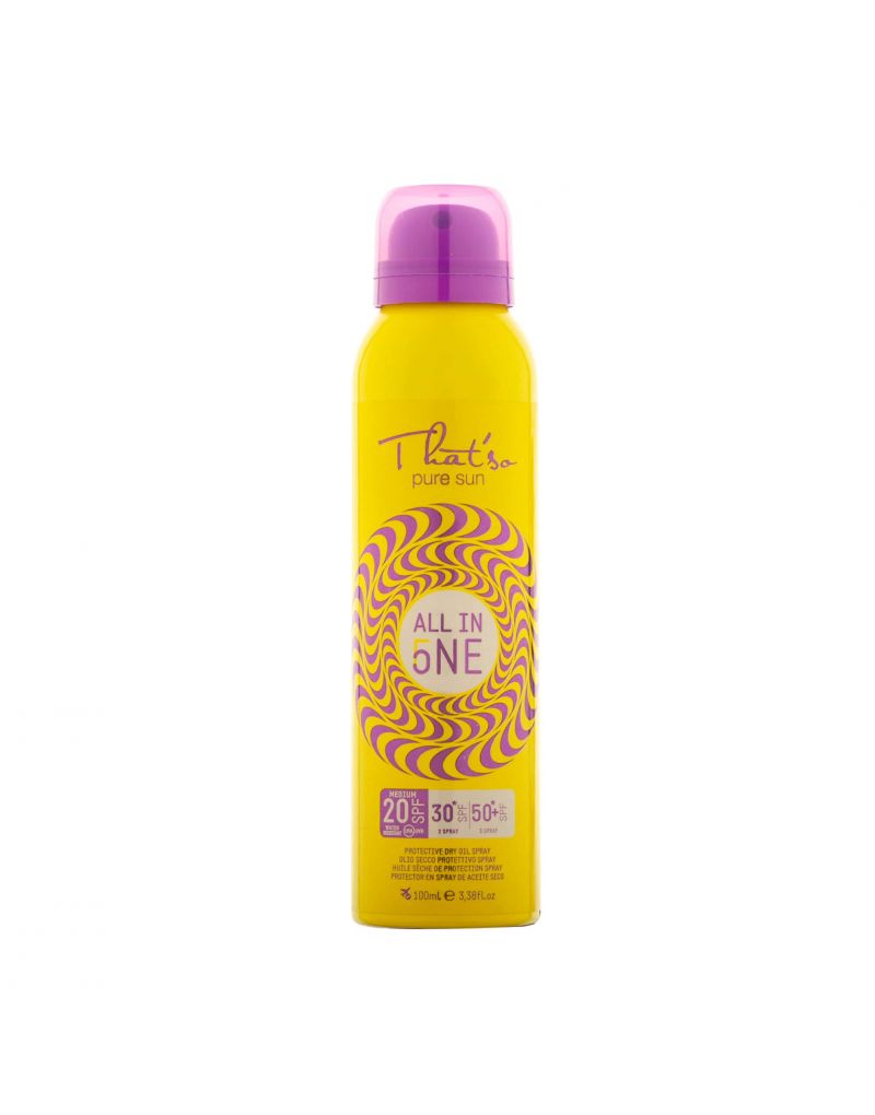 That'so ALL IN ONE SPF 20*/30*/50+* .Three sun protection filters in one bottle 100 ml