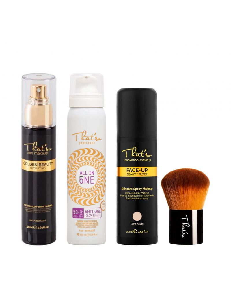 That'so GOLDEN BEAUTY, SPF ANTI-AGE 50+, FACE-UP and HD KABUKI BRUSH set